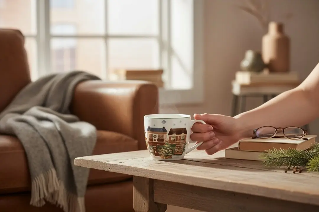 Duo Kerststad 2 Mok 460ml - Crème