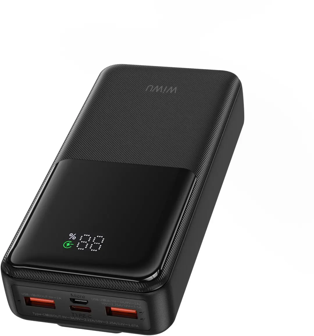 WiWU Powerbank 20000mAh 2-in-1 Type-C/Lightning - 22.5W - Zwart