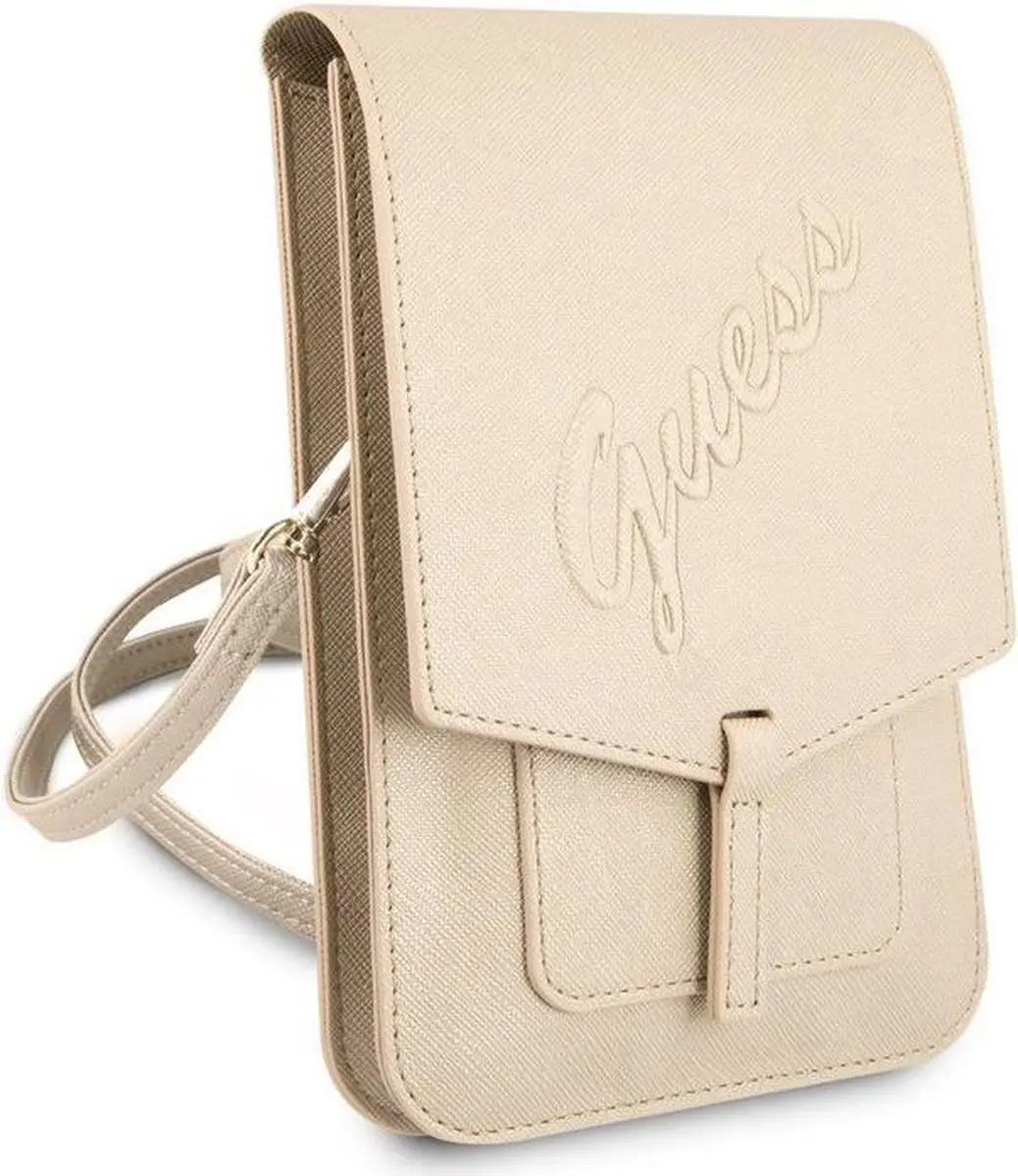 Guess Saffiano Heuptas Goud - 4 Pasjes