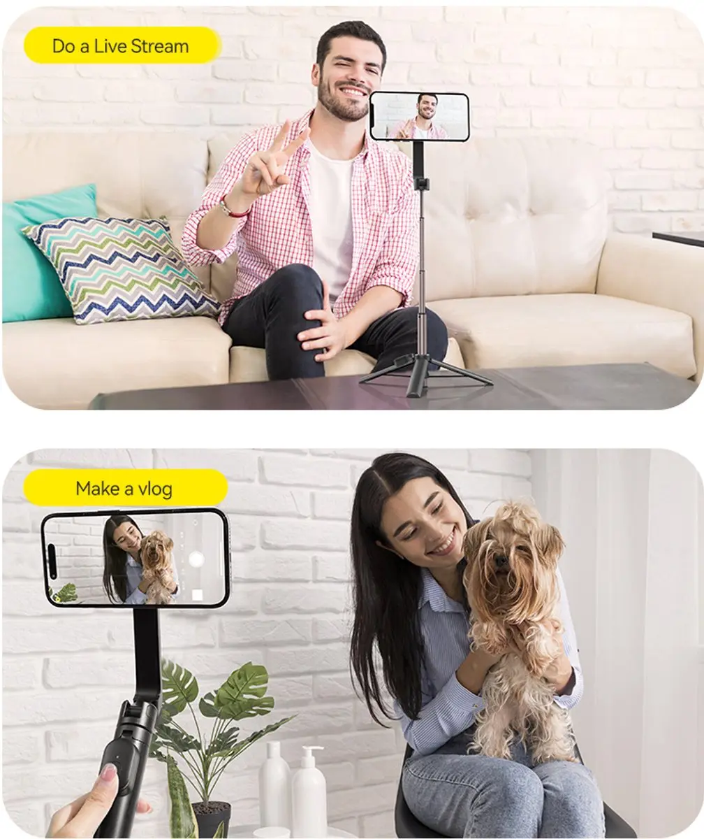 Telesin WS-22005 Selfiestick Statief - 130cm - Magsafe & Bluetooth - Zwart