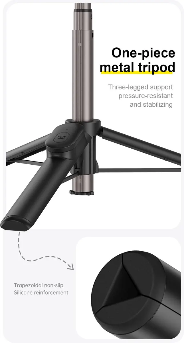 Telesin WS-22005 Selfiestick Statief - 130cm - Magsafe & Bluetooth - Zwart