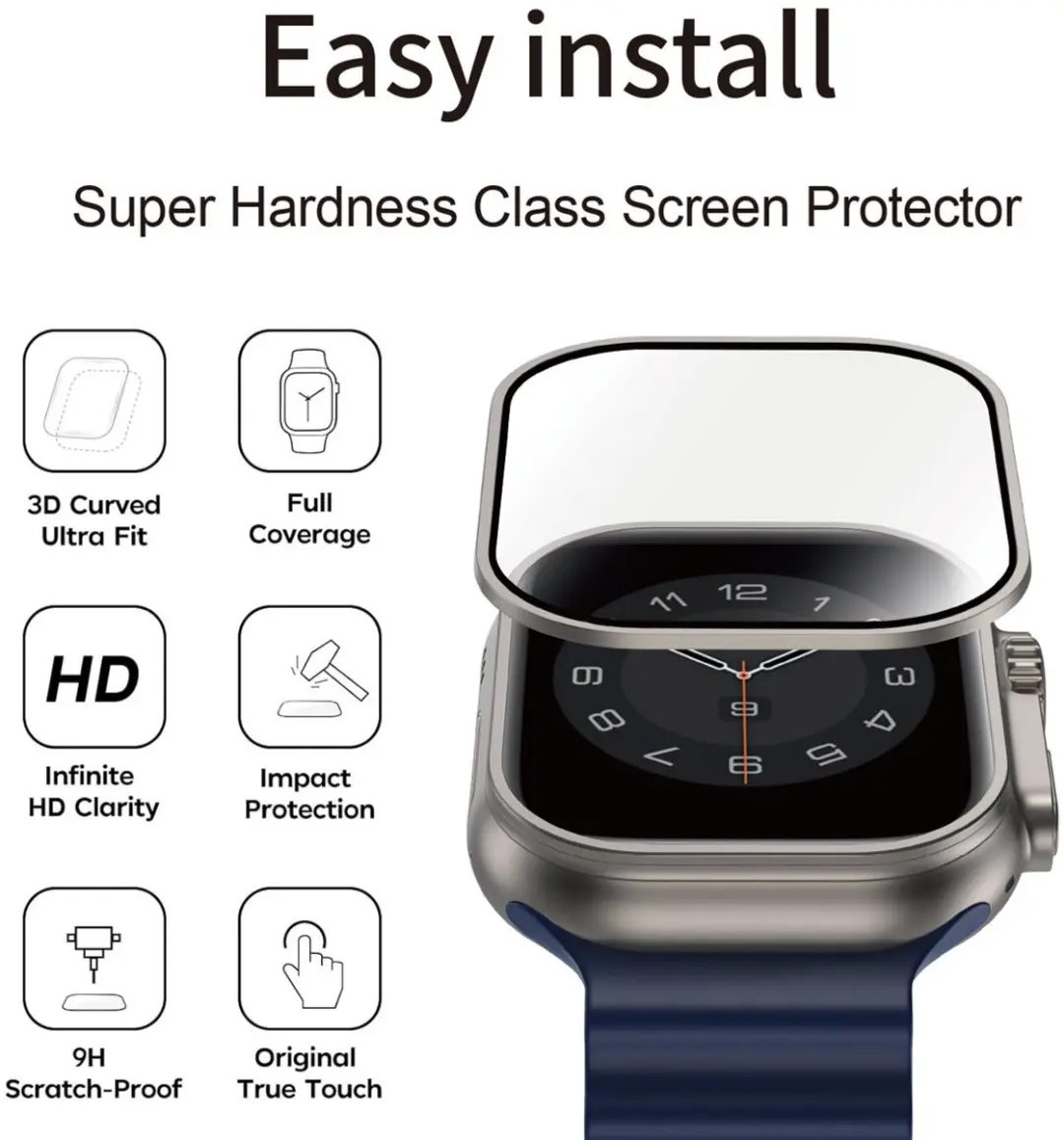 WiWu Easy Screenprotector Apple Watch 41mm - Zwart