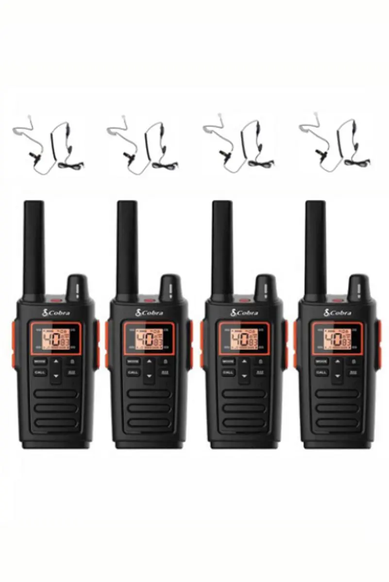 Cobra RX380 PMR446 Portofoons Set - 4 Stuks - Zwart