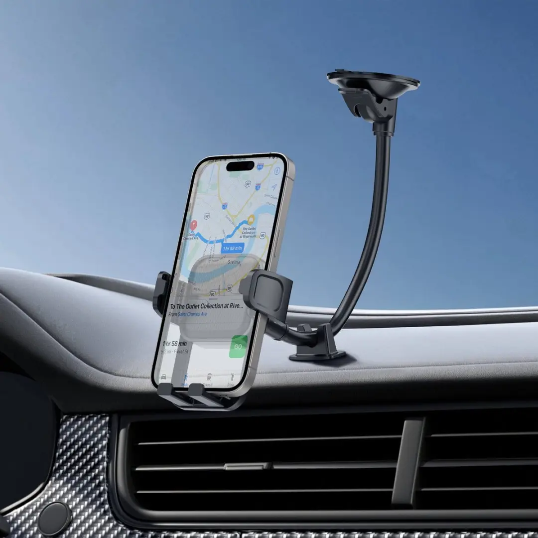 WiWu Telefoonhouder Auto Flexibel Zwart - 360° Draaibaar