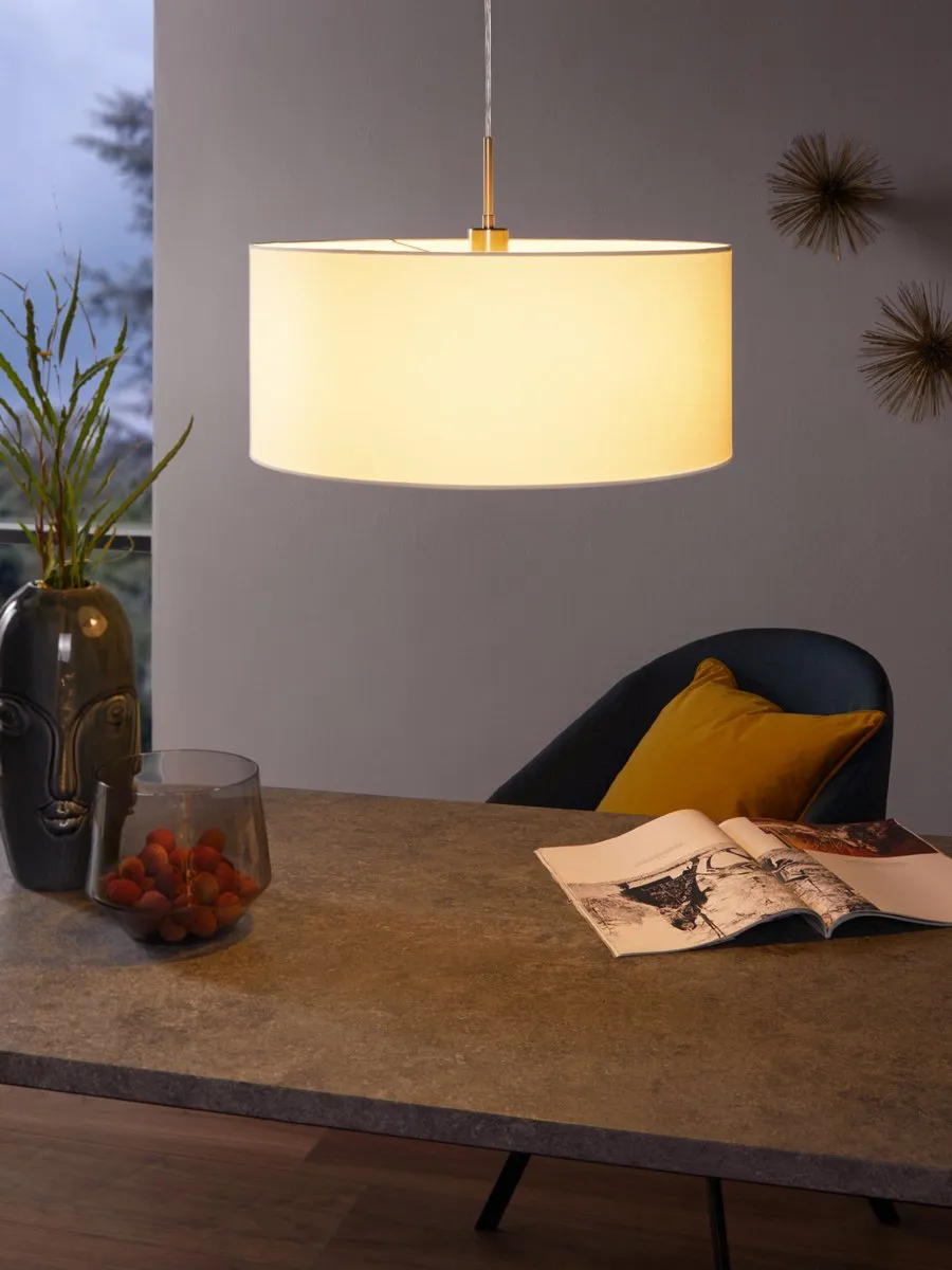 Eglo Pasteri Hanglamp - 1 Lichtpunt - Ø53cm - Nikkel Mat - Wit - afbeelding 6 van 6