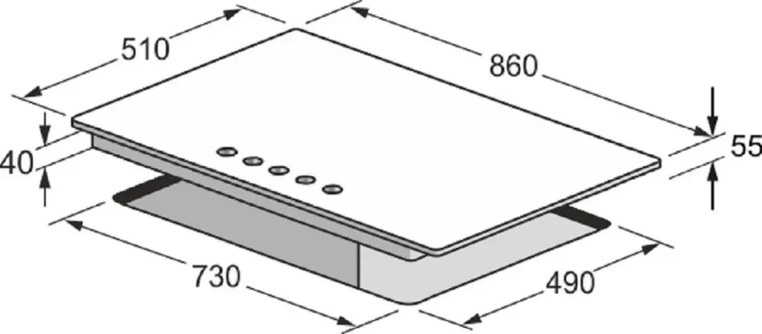 Kaiser KG 9357 Inbouwgaskookplaat 90cm - 5 Zones - Roestvrij staal