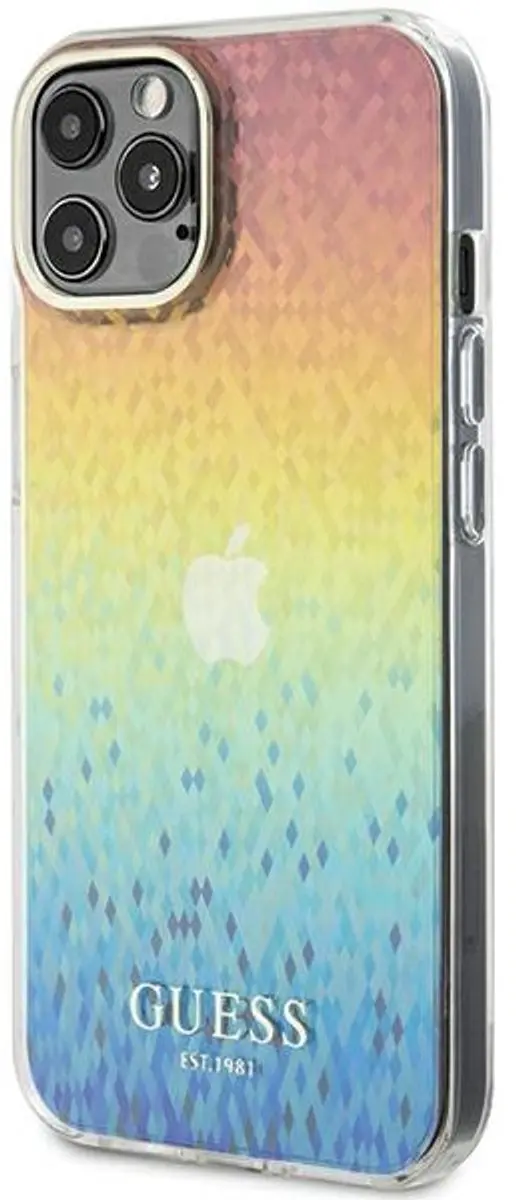 GUESS Faceted Mirror Disco Hoesje iPhone 12 - Meerkleurig