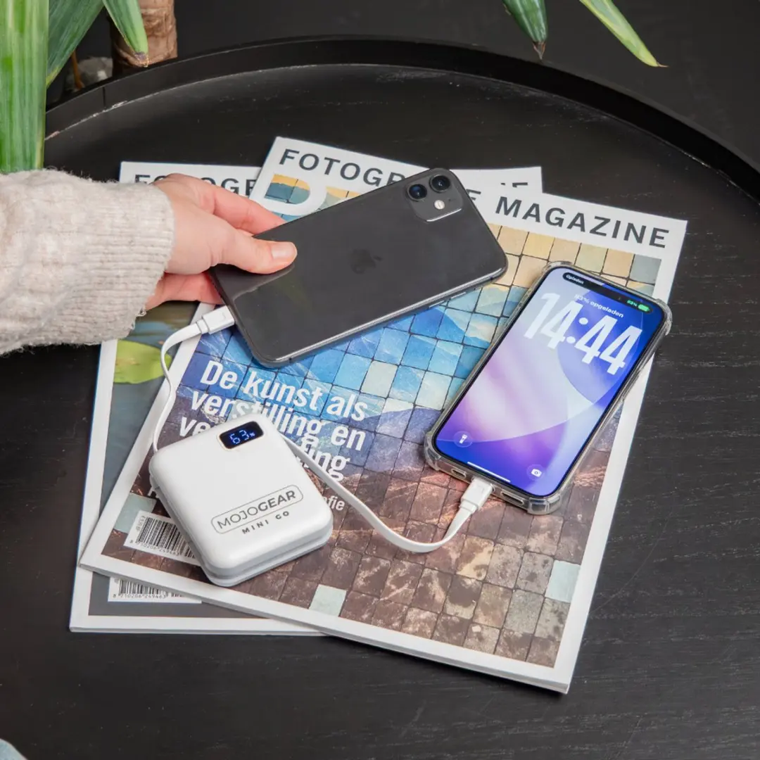 MOJOGEAR MINI GO Powerbank 10.000mAh - 4x USB-C/Lightning - 22W - Wit - afbeelding 6 van 6