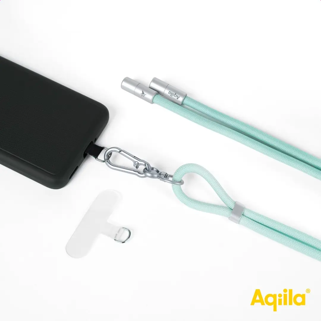 Aqiila 2-in-1 Lanyard USB-C naar USB-C 60W - Groen - afbeelding 6 van 6