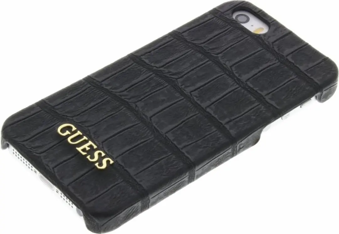 GUESS Croco Back Cover iPhone 5/5S - Zwart
