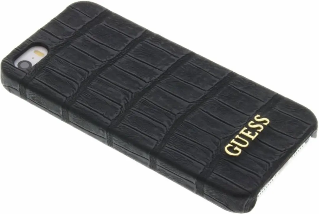 GUESS Croco Back Cover iPhone 5/5S - Zwart