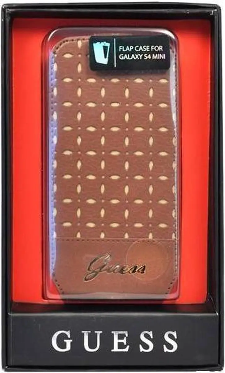 GUESS Gianina Samsung Galaxy S4 Mini Hoesje - Cognacbruin GUFLS4MPEC