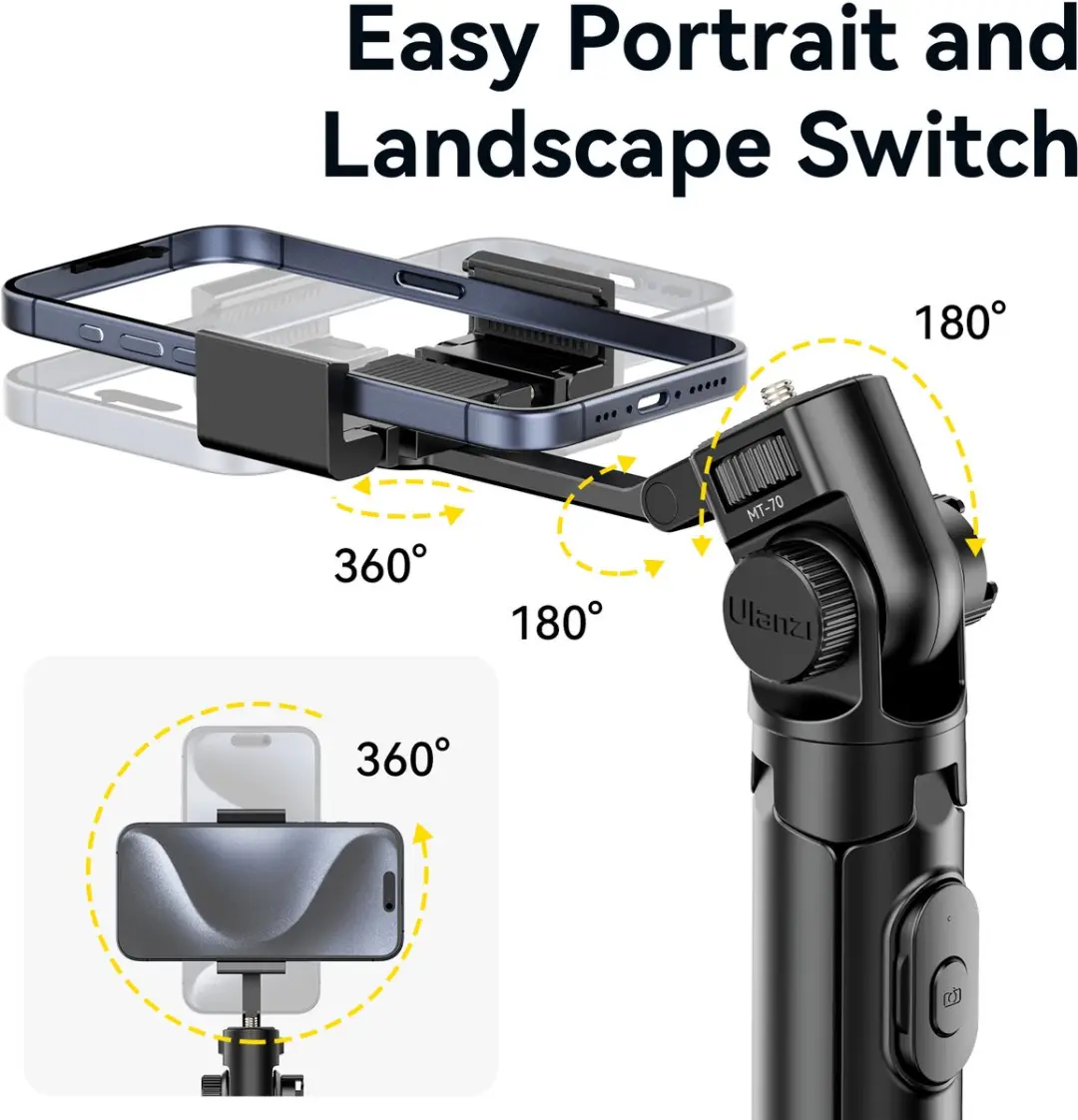 Ulanzi MT-70 Selfiestick Statief - Zwart - afbeelding 6 van 6