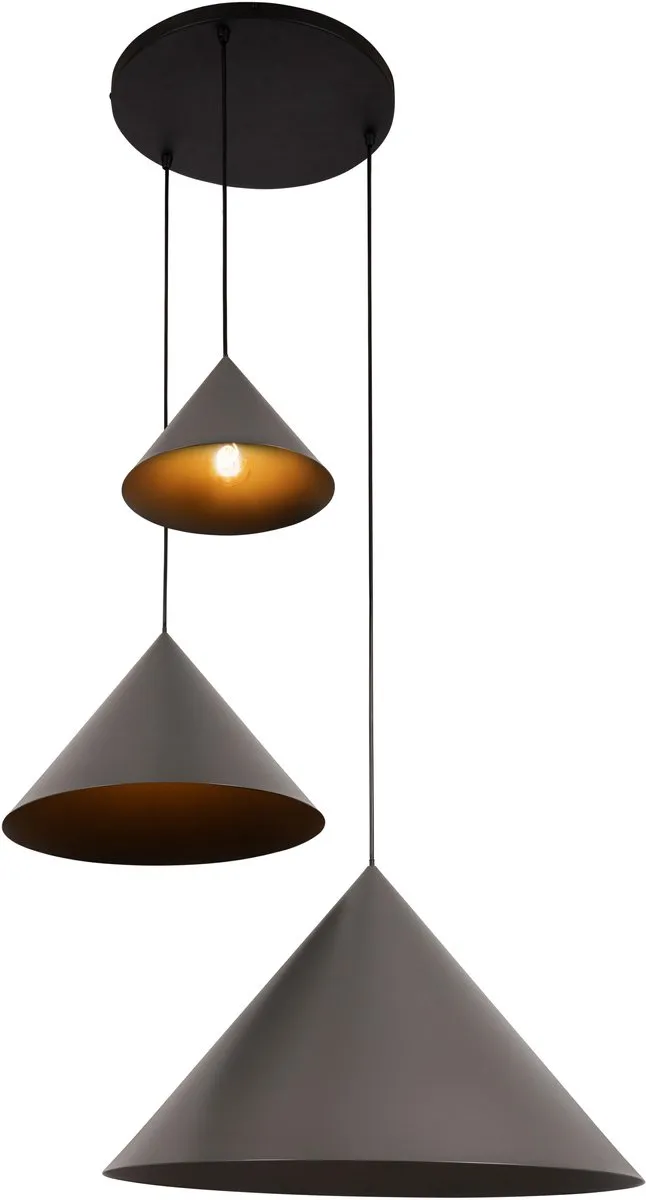Lucide SPITZE Hanglamp 3xE27 Ø68cm - Grijs