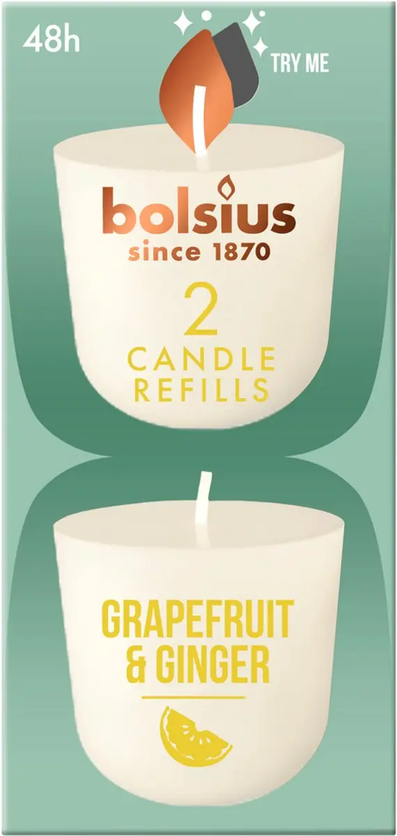 Bolsius Geurkaars Navulling Grapefruit & Ginger - 1 Stuks