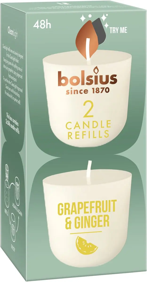 Bolsius Geurkaars Navulling Grapefruit & Ginger