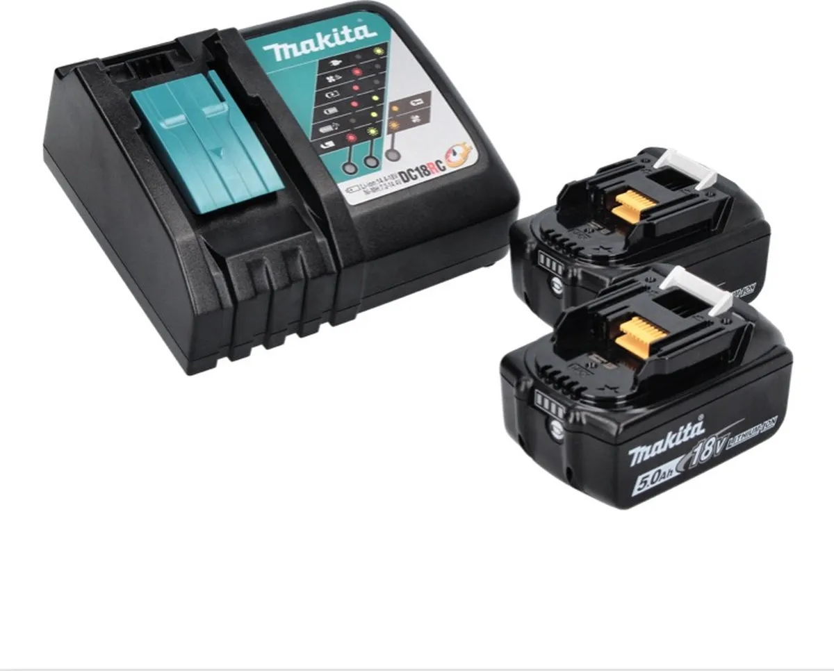 Makita DWR 180 RT Accu-ratelsleutel 47,5 Nm - 2x 5,0 Ah + Oplader - 5 Stuks