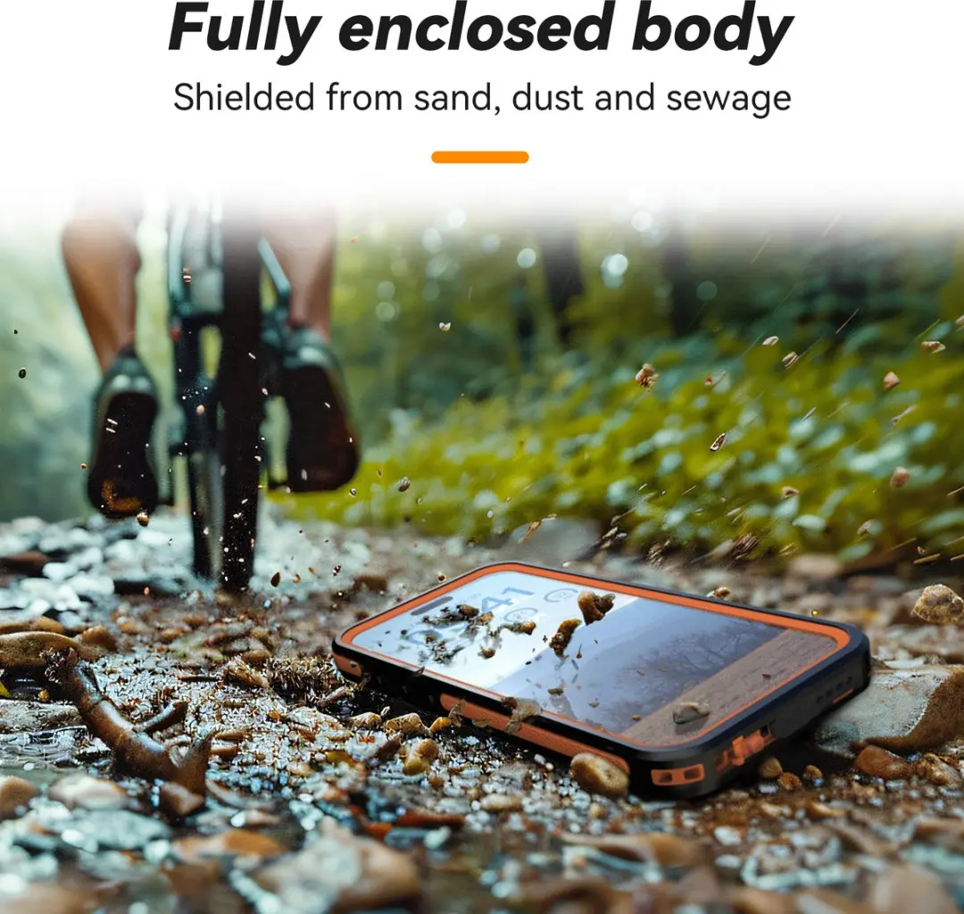 Telesin Waterproof Hoes iPhone 15 - Zwart/Oranje