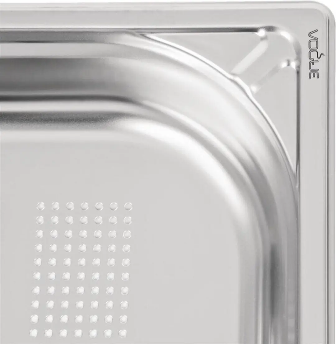 Vogue RVS Geperforeerde GN 1/1 Bak 65mm - Grijs