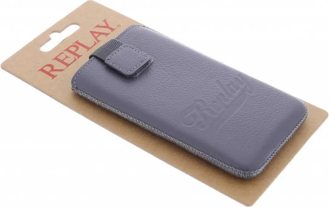 Replay Pocket Leather Pouch IHU59960701 - L - Grijs