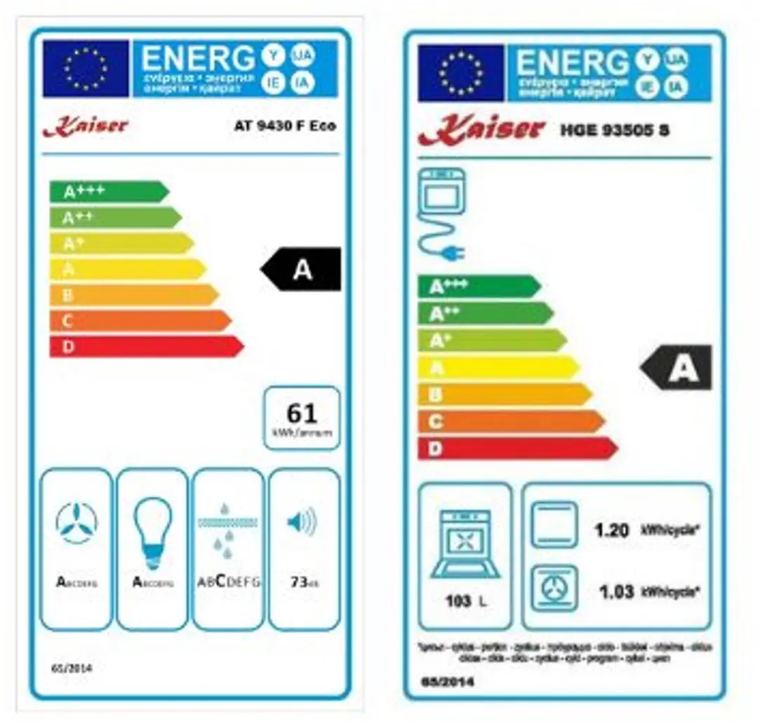 Kaiser HGE 93505 S Gasfornuis 90cm - met Afzuigkap AT 9430 F ECO