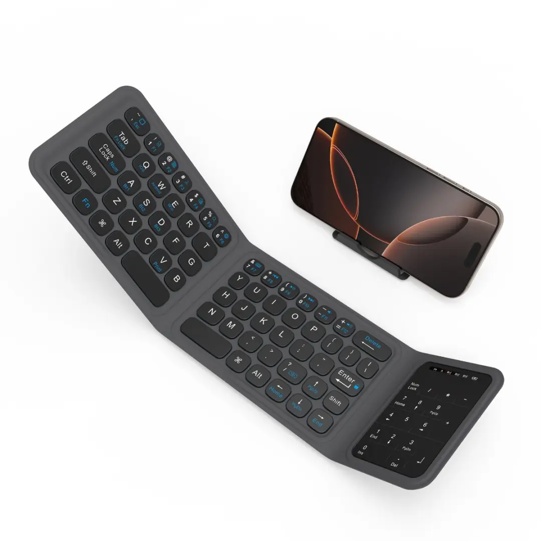 WiWu 14461 Opvouwbaar Bluetooth Toetsenbord - Zwart