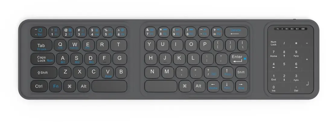 WiWu 14461 Opvouwbaar Bluetooth Toetsenbord - Zwart