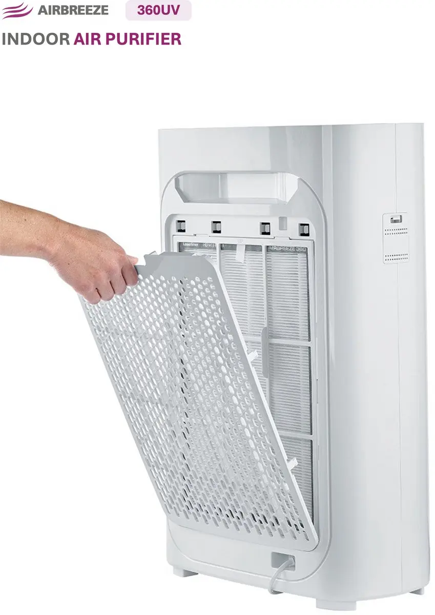 Laserliner AirBreeze 360UV UV Luchtreiniger 50W - 360m³/h - HEPA13 - Wit