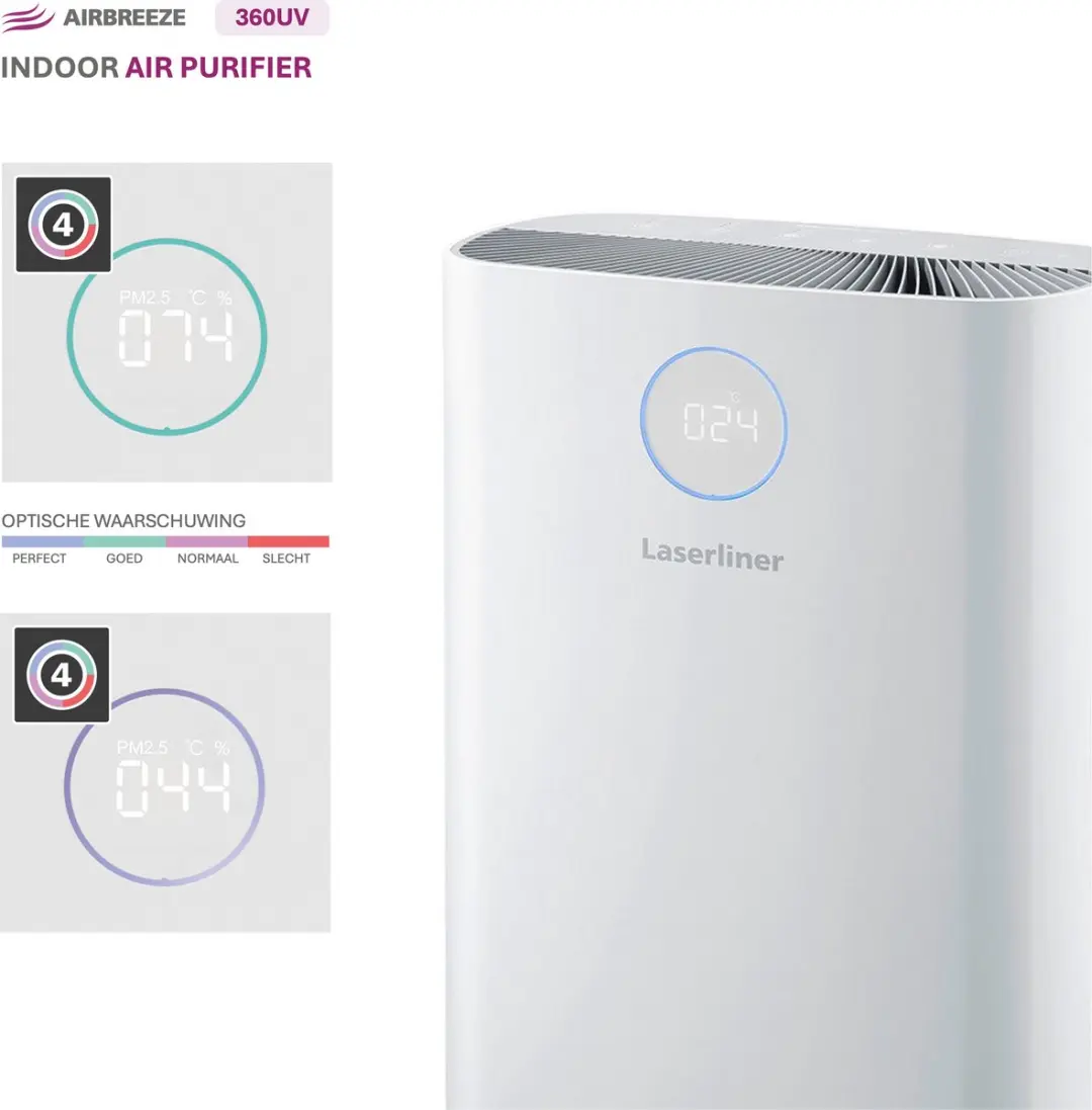 Laserliner AirBreeze 360UV UV Luchtreiniger 50W - 360m³/h - HEPA13 - Wit - afbeelding 6 van 6