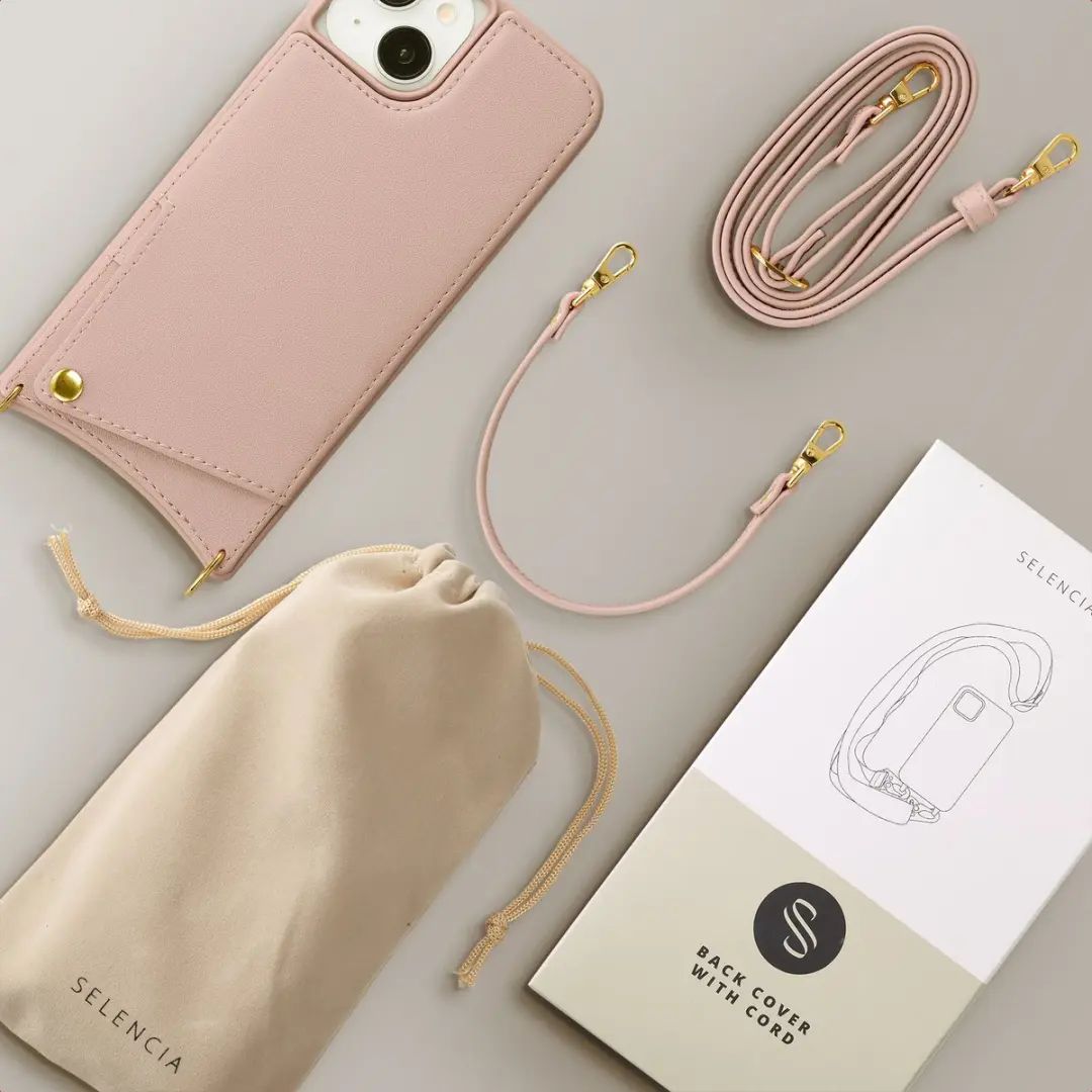 Selencia Hoesje iPhone 15 - Dusty Rose - 2 Pasjes