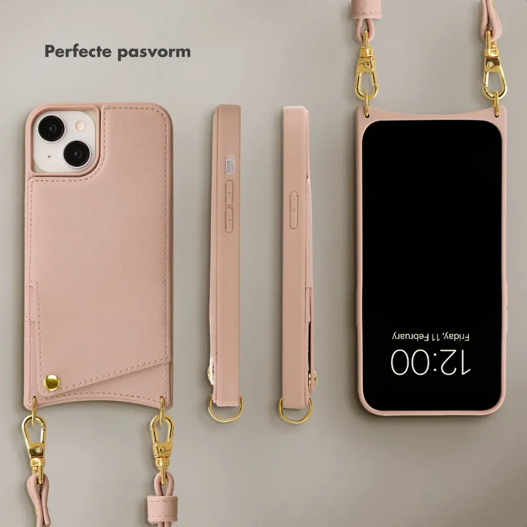 Selencia Hoesje iPhone 15 - Dusty Rose - 2 Pasjes