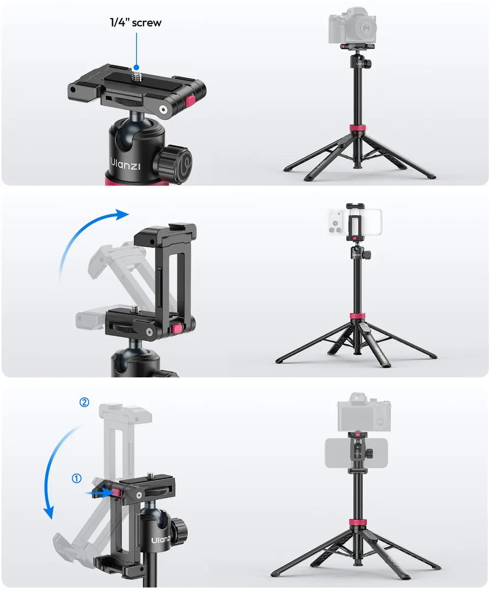 Ulanzi MT-44 B Selfiestick & Statief - 149cm - Zwart