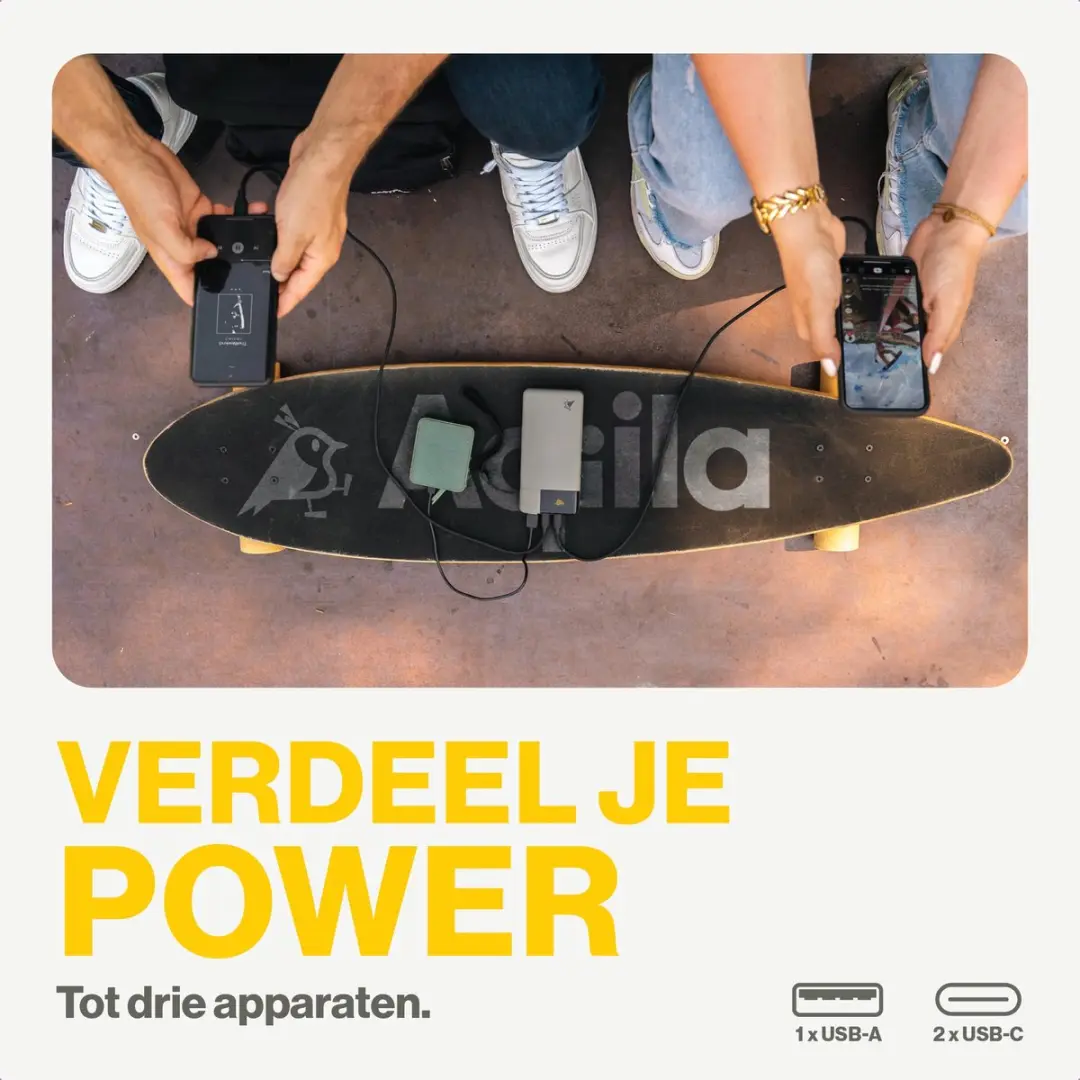 Aqiila Powerbird B20M Powerbank 20000mAh - Mosgroen