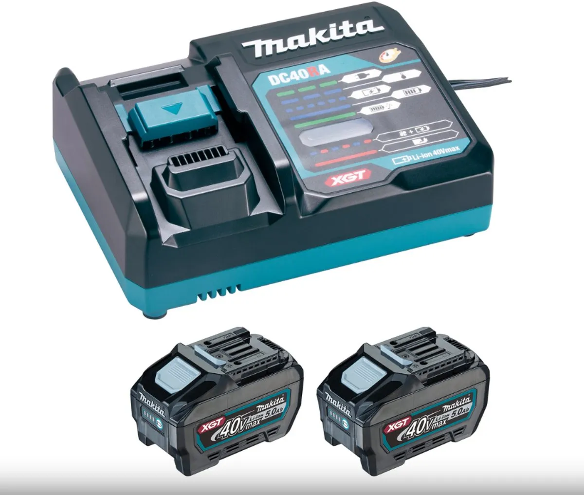 Makita XGT DC40RA Starterset - 2x BL4050F 40V Max