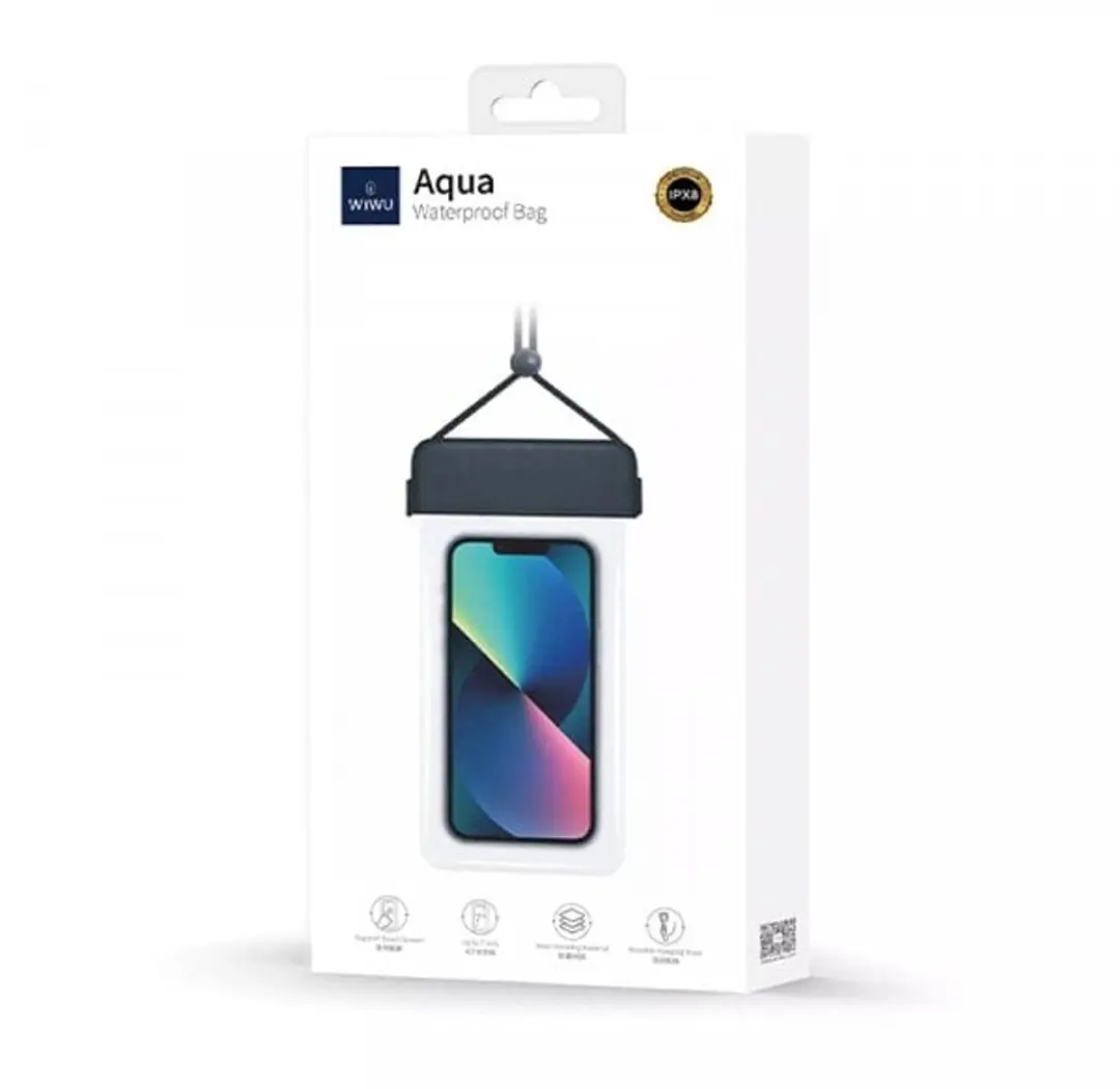 WiWu Waterdicht Telefoonhoesje 6.9 inch IPX8 - Zwart