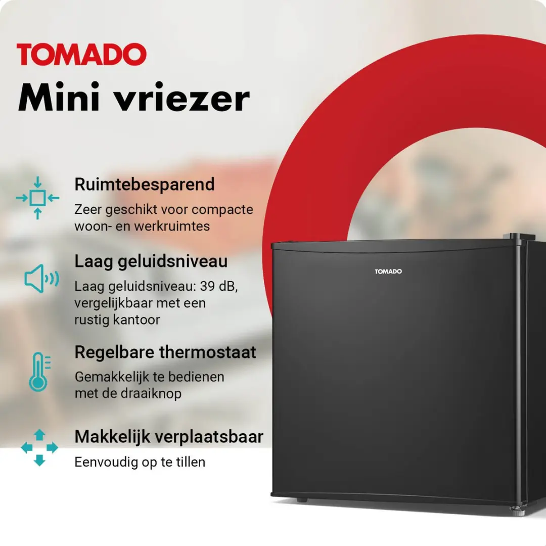 Tomado TFM4402B Mini Vriezer 31L - Zwart
