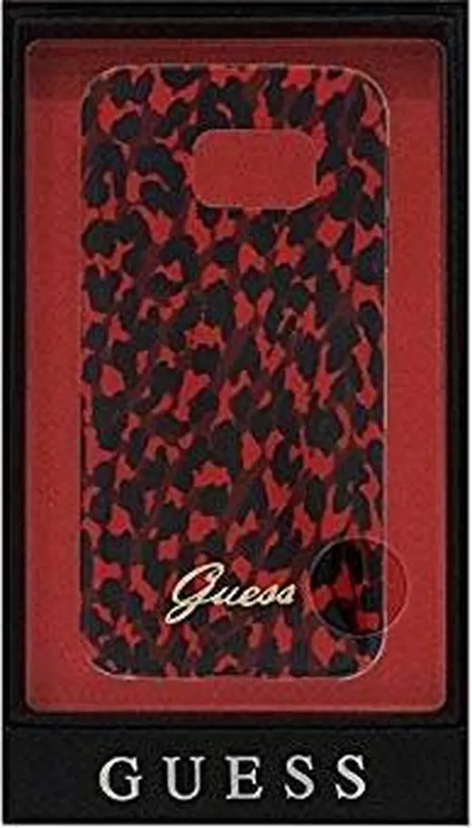 Guess Animalier TPU Hoesje Samsung Galaxy S6 Edge - Rood