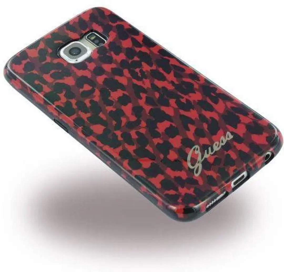 Guess Animalier TPU Hoesje Samsung Galaxy S6 Edge - Rood