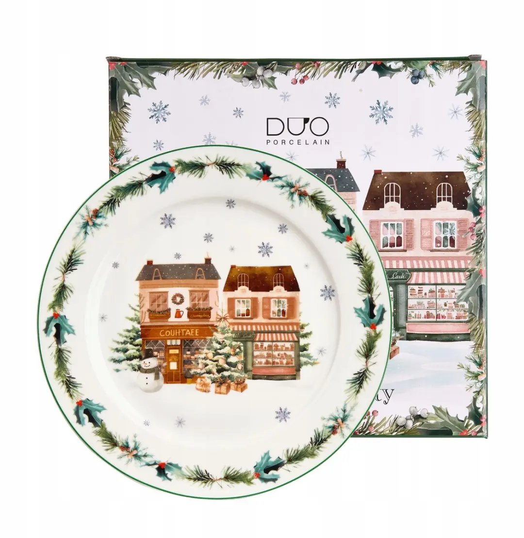 Duo Christmas City 2 Groot Porseleinen Bord