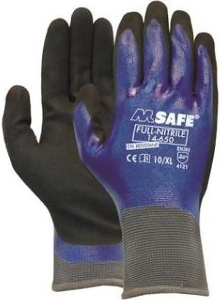 Oxxa Full-Nitrile 14-650 Handschoen XXL - Blauw/Zwart