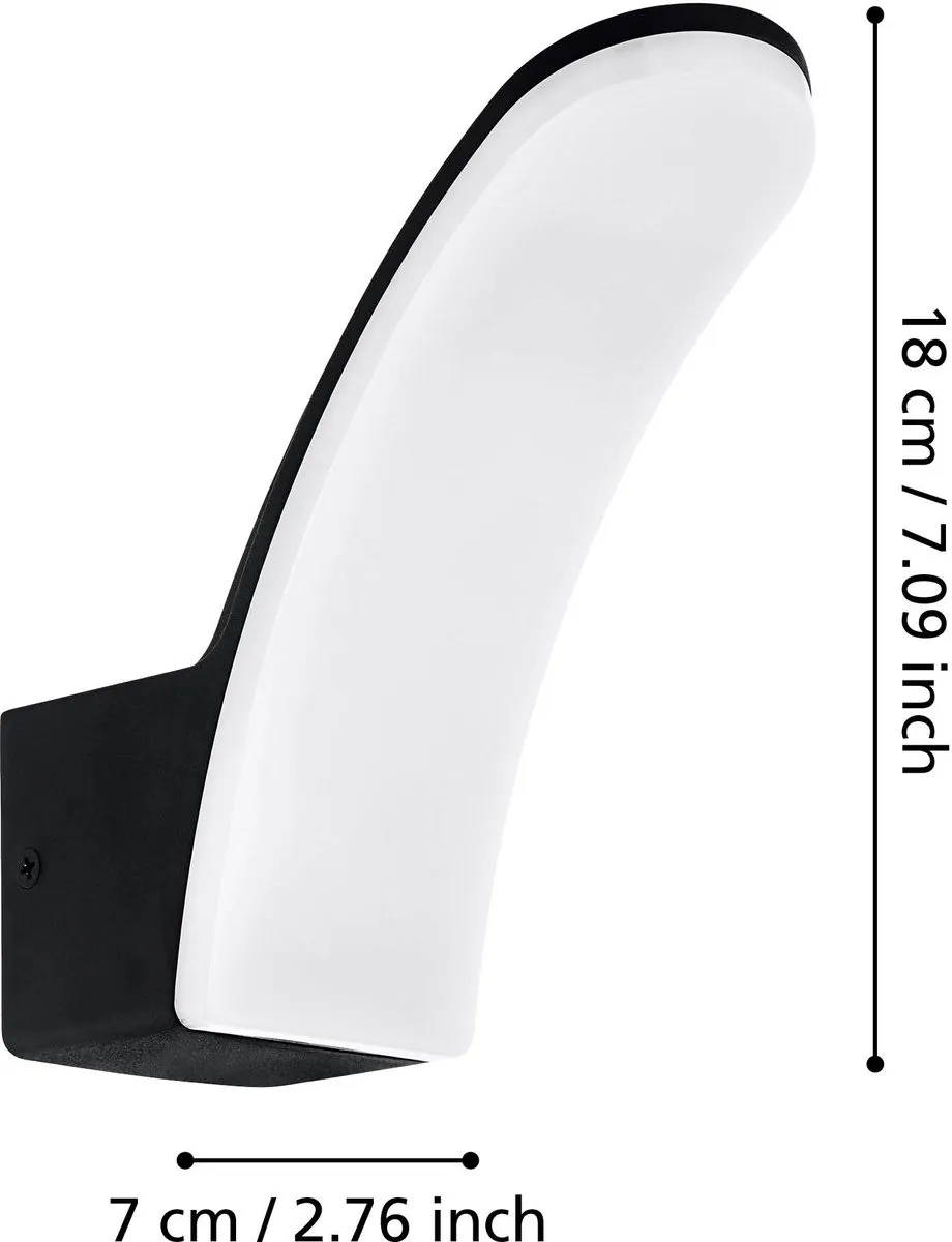 Eglo Fiumicino LED Buitenwandlamp 11W - Zwart - afbeelding 6 van 6