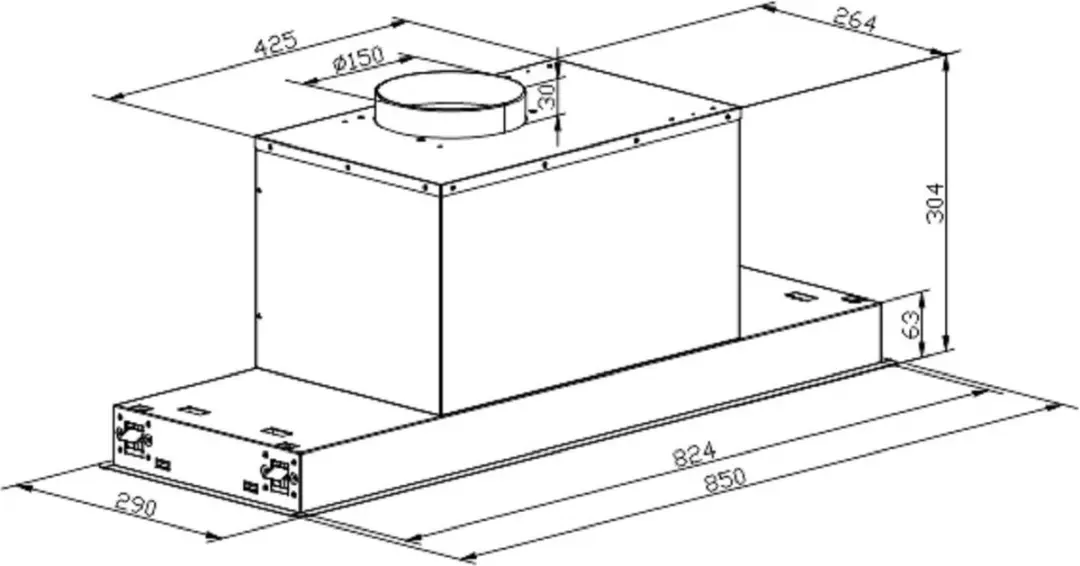 Kaiser EA 945 Eco Ventilatormodule 650 m³/h - Inbouw 90cm - RVS