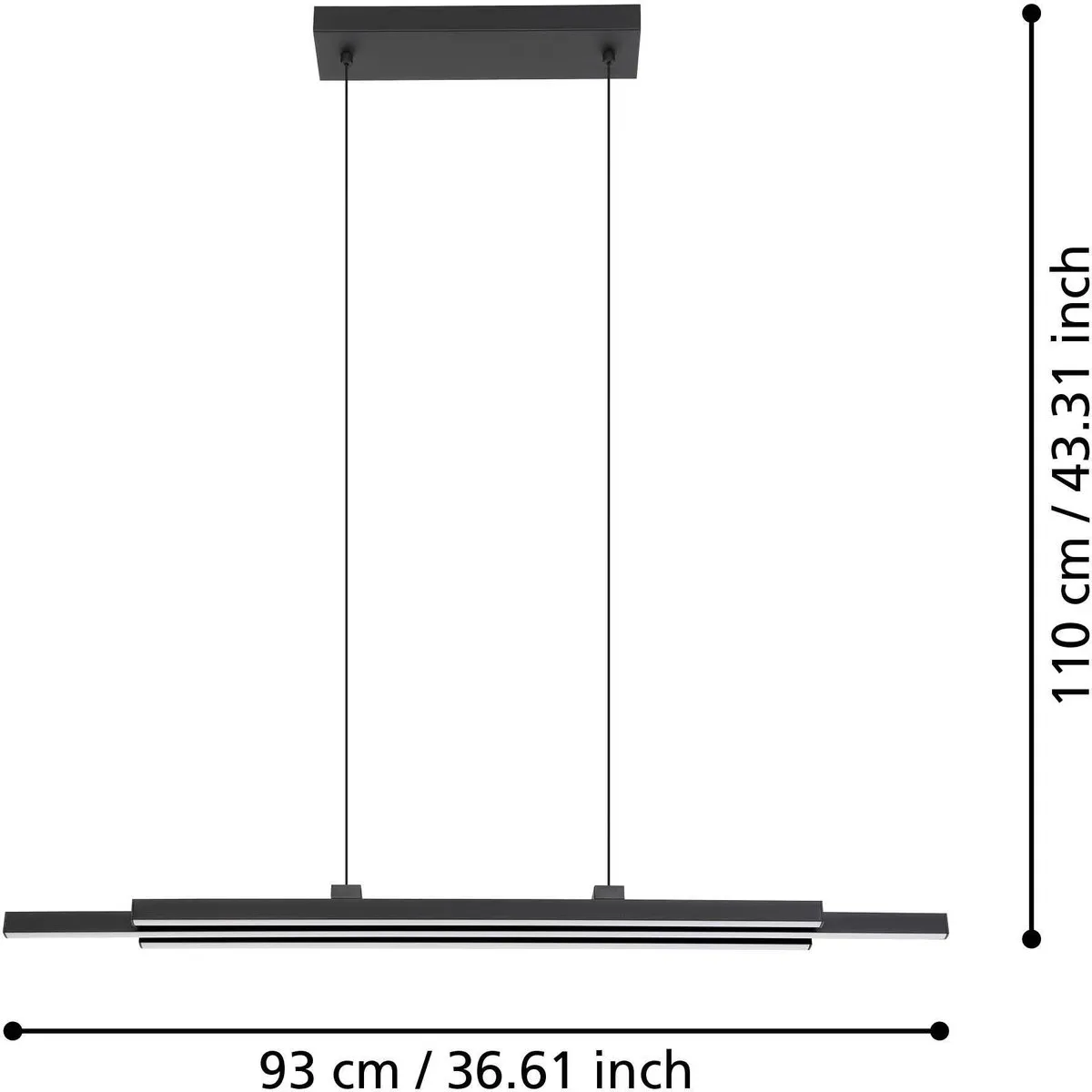 Eglo Cannigiona Hanglamp LED 93cm - Zwart