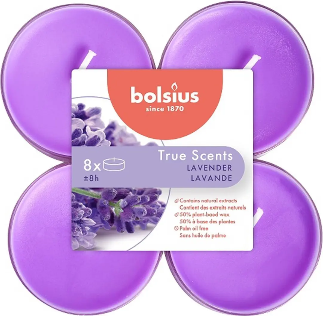Bolsius Lavendel Maxi Geurtheelichtjes 48 Stuks