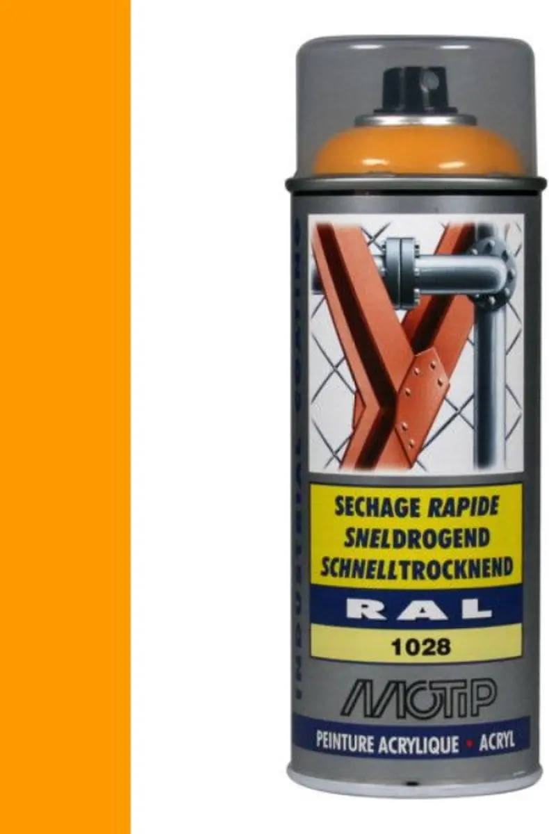 Motip Acryllak Hoogglans RAL 1028 Meloengeel 400ml
