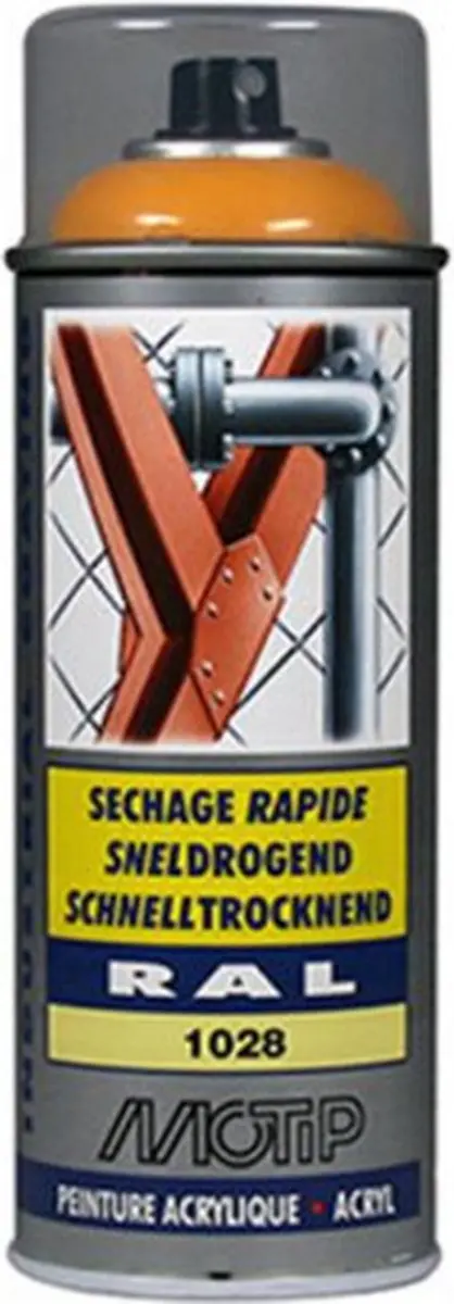 Motip Acryllak Hoogglans RAL 1028 Meloengeel 400ml