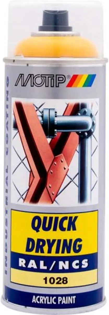 Motip Acryllak Hoogglans RAL 1028 Meloengeel 400ml