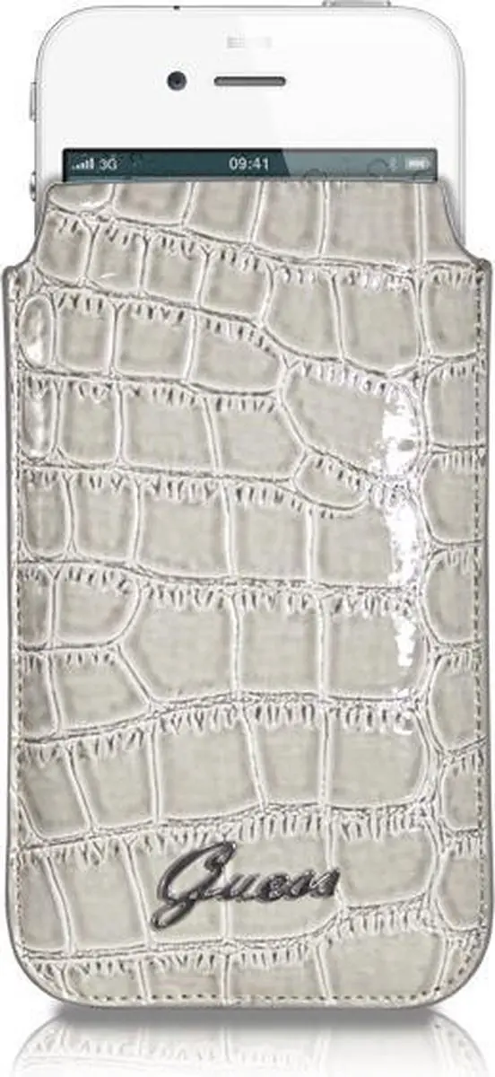Guess Crocodile Pouch iPhone 4/4S Hoesje - Beige GUPOP4CRB
