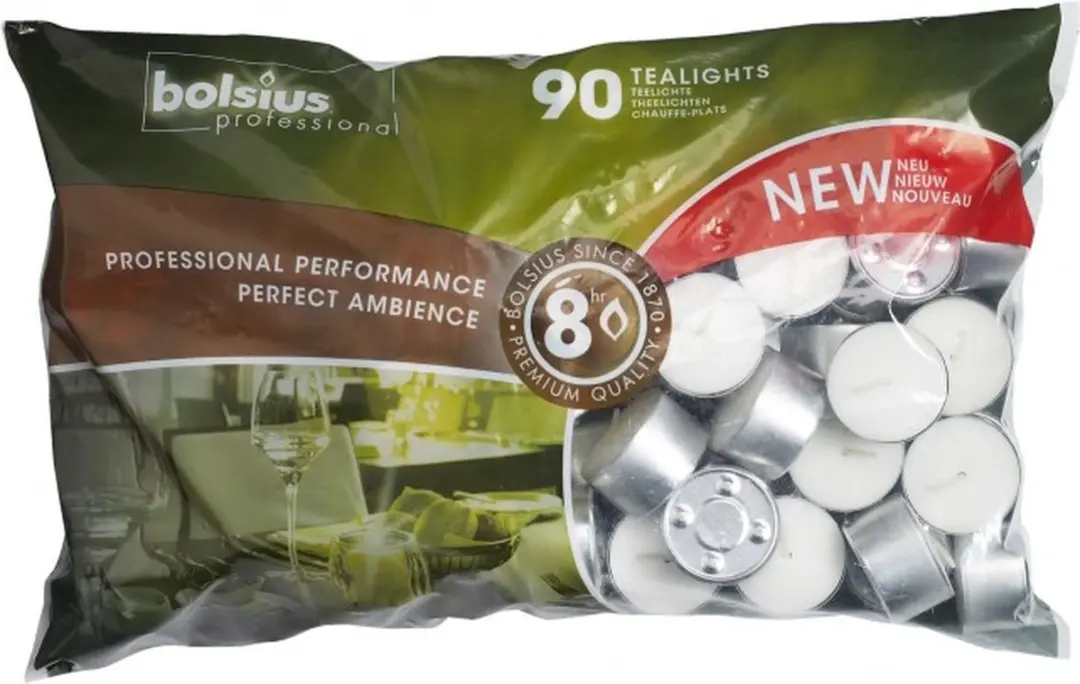 Bolsius Professional Witte 8-Uurs Waxinelichtjes - 540 Stuks
