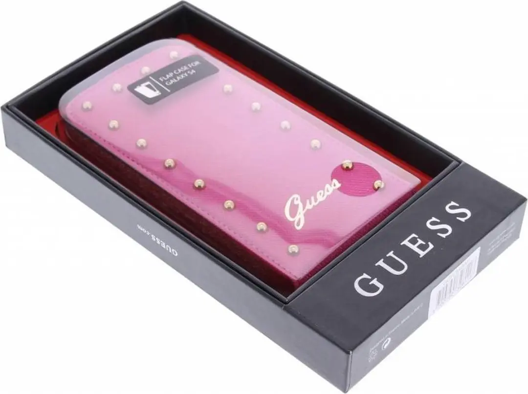 Guess Studded Flip Case i950032884202 - Samsung Galaxy S4 - Roze